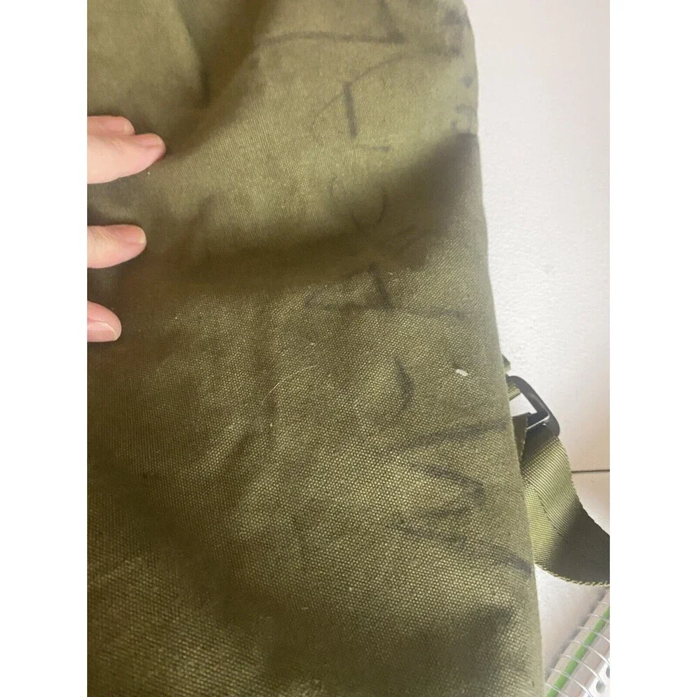 VINTAGE US ARMY Unisex Green Duffle Backpack Bag Size One Size Canvas Olive